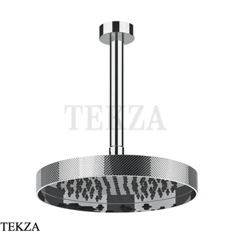 Gessi Inverso Diamantato Верхняя лейка D25,0 см с кронштейном под размер 63653-031, Хром глянец