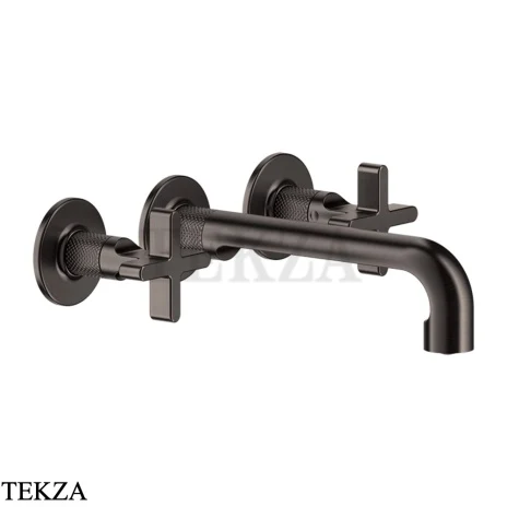 Gessi INCISO+ Смеситель для раковины на три отверстия, внешняя часть 58190-707, Black Metal Brushed PVD
