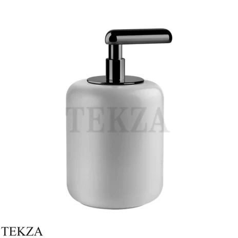 Gessi Goccia Дозатор для жидкого мыла, белая керамика 38037-706, Black Metal PVD