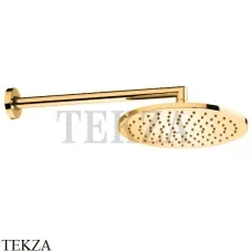 Bossini COSMO Верхняя круглая лейка 230 с кронштейном 40 см H70595I.021, золото глянец