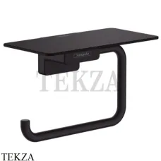 Hansgrohe AddStoris Держатель туалетной бумаги с полкой 41772670, черный матовый