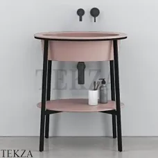 CIELO CATINO OVALE Консоль с керамической раковиной, Cipria-черный