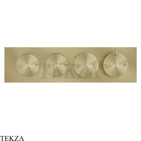 Gessi Origini ACCENT Термостат для душа 2 потока с кнопками, внешняя часть 66222-727, Brushed Brass