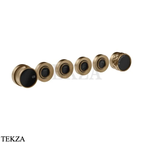Gessi Pelle Tresse Термостат для душа на 4 потока, внешняя часть, 78138-791, Deep Bronze Brushed PVD
