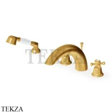 Zucchetti Delfi Смеситель на борт ванны с гарнитуром Z46246.8008C41, brushed gold