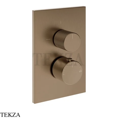 Gessi Inverso Diamantato Термостат для душа, 3 потока, внешняя часть 73637-761, Coffee Bronze Brushed PVD