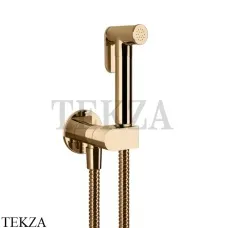 Gessi Гигиенический душ с запорным клапаном, выводом воды и держателем 45126-735, Warm Bronze