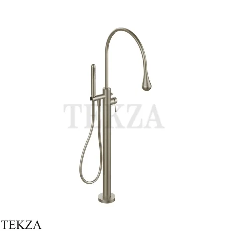 Gessi Goccia Смеситель для ванны напольный, внешняя часть 33029-149, Finox Brushed Nickel
