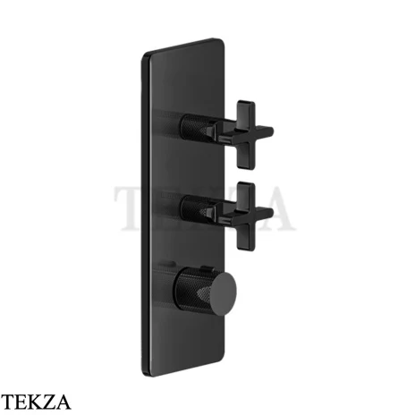 Gessi INCISO WELLNESS Термостат 2 выхода, внешняя часть 58224-706, Black Metal PVD