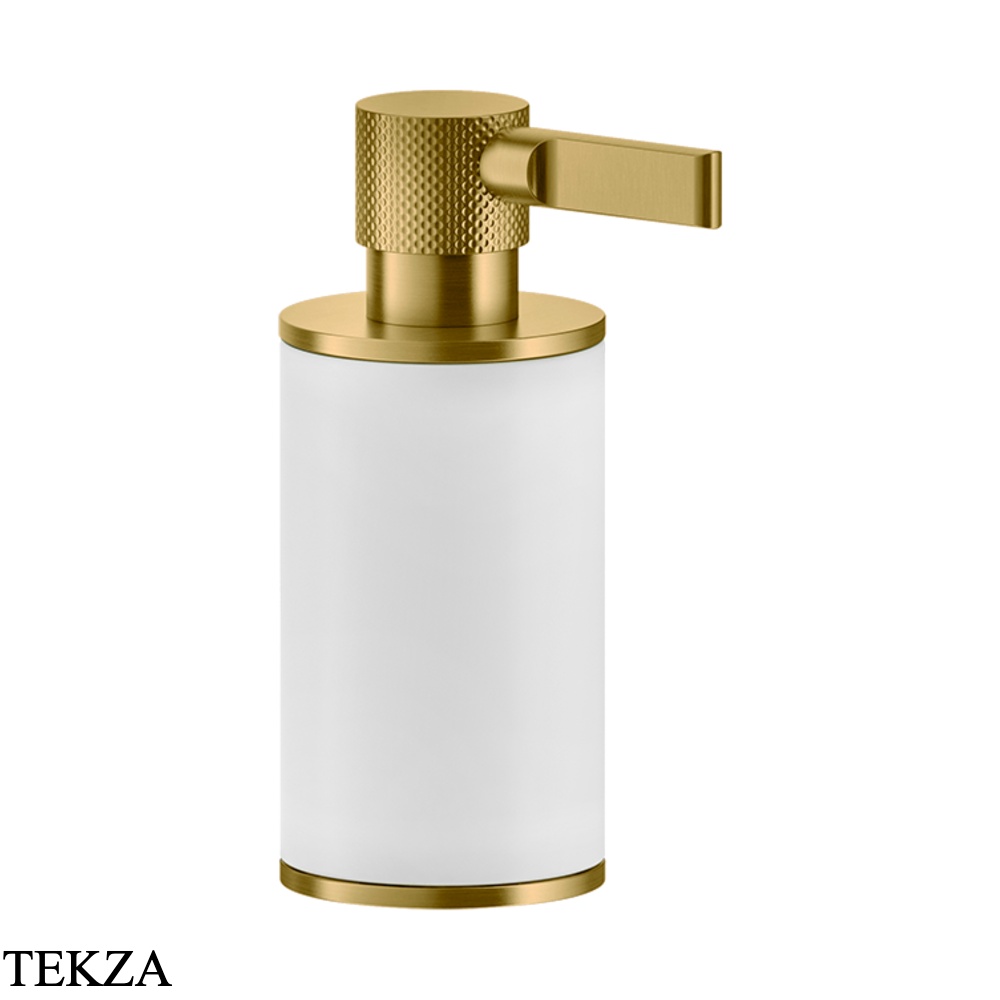 Gessi INCISO accessories Дозатор настольный для жидкого мыла, белый 58537-716, Gold Br. PVD