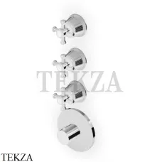 Zucchetti Delfi Термостат для душа, 3 выхода, внешняя часть Z46661, хром глянец