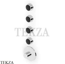 Zucchetti Savoir Термостат для душа, 4 потока, внешняя часть ZSV662.CN, хром глянец-черный