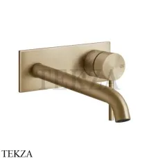 Gessi 316 INTRECCIO Смеситель для раковины на планке длинный, внешняя часть 54190-726, Warm Bronze Br.