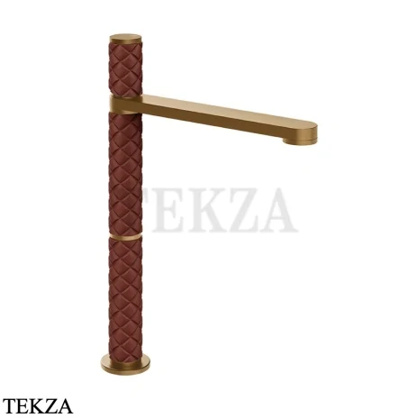 Gessi Pelle Tresse Смеситель для раковины высокий, с донным клапаном 78253-431, Red Cherry/ Warm Bronze Br. PVD