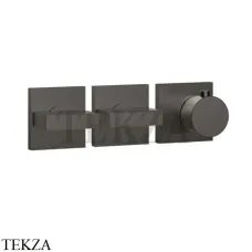 Gessi Rettangolo shower Термостат на 2 потока, внешняя часть 44334-707, Black Metal Brushed