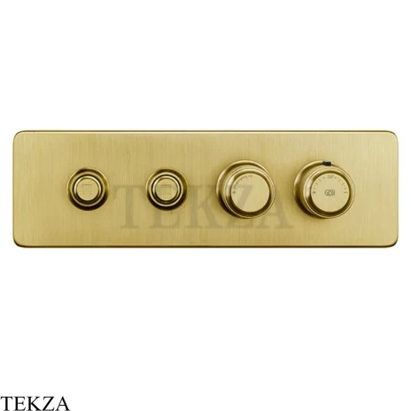 Gessi VENTI20 Термостатический смеситель на 2 потока с кнопками, внешняя часть 65222-716, Gold Br. PVD