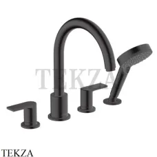 Hansgrohe Vernis Shape Смеситель на борт ванны, с душевым гарнитуром 71459670, черный матовый