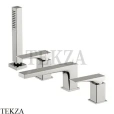 FIMA Carlo Frattini Zeta Смеситель на борт ванны с гарнитуром F3974SN, Brushed nickel