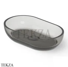 Dea Design Washbasins Раковина настольная овальная Glasstech DD9033 550 R4, Smoky Black R4