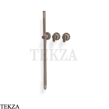 FIMA Carlo Frattini Park Line Термостат для душа, с гарнитуром, внешняя часть F1319WX9KS, Brushed Moka Bonze PVD