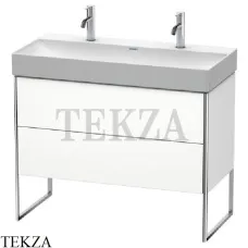 Duravit XSquare Тумба напольная под раковину XS444401818, 2 выдвижных ящика, белый матовый