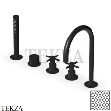 Zucchetti Helm Diagonal Смеситель на борт ванны с гарнитуром ZHM511.XP81G3, brushed total black PVD