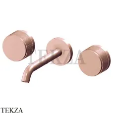 Gattoni MD Смеситель для раковины на 3 отверстия, San Giulio, комплект MD160/23RS, Gold pink
