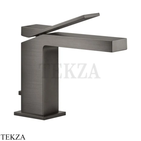 Gessi RETTANGOLO K Смеситель для раковины с донным клапаном 53001-707, Black Metal Brushed