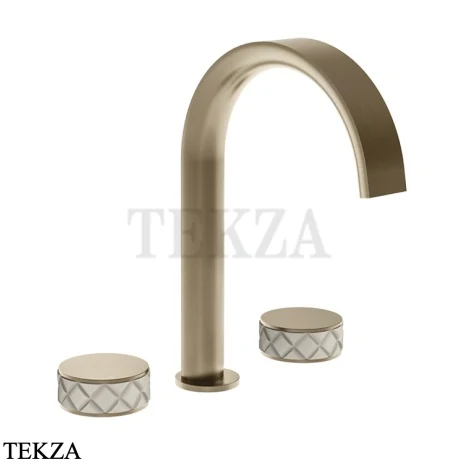 Gessi Pelle Tresse Смеситель для раковины на 3 отв., без гарнитура 78213-432, Crème/ Finox Br. Nickel