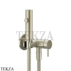 Gessi Гигиенический душ со смесителем, выводом воды и держателем 45131-720, Nickel PVD