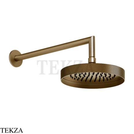 Gessi Inverso Diamantato Верхняя лейка с кронштейном D21,8 см 63448-791, Deep Bronze Brushed PVD