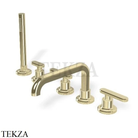 FIMA Carlo Frattini Park Line Смеситель для ванны на борт с гарнитуром F1324HL, Champagne