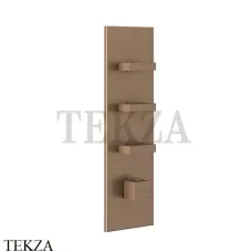 Gessi Rettangolo Wellness Термостат 3 выхода, внешняя часть 43026-708, Copper Brushed Gessi Rettangolo Wellness Термостат 3 выхода, внешняя часть 43026-708, Copper Brushed
