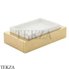 Migliore Kvant Мыльница настенная, керамика белая 30233, золото глянец