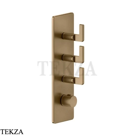 Gessi INCISO WELLNESS Термостат 3 выхода, внешняя часть 58206-791, Deep Bronze Br. PVD