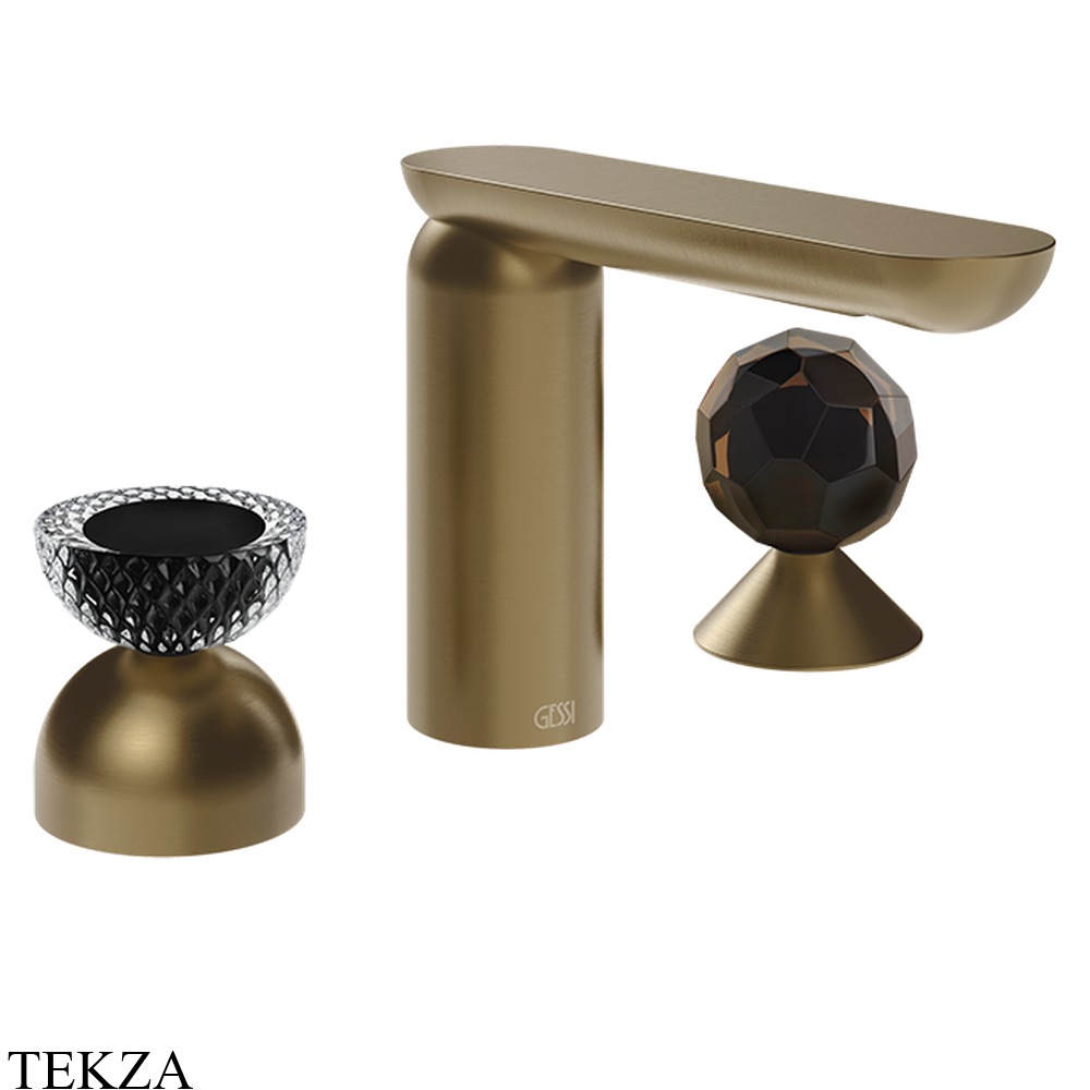 Gessi Perle Смеситель для раковины на 3 отв., без гарнитура 74728-791, бронза Deep