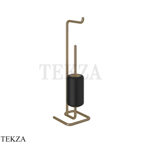 Gessi Goccia Стойка с держателем для туалетной бумаги и ершиком 38068-791, Deep Bronze Br. PVD