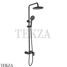 Boheme SPECTRE Стойка для душа со смесителем, излив, верхний душ 458-B, черный матовый