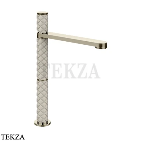 Gessi Pelle Tresse Смеситель для раковины высокий, без гарнитура 78204-433, Crème/ Nickel PVD
