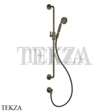 Gessi VENTI20 Штанга в комплекте с душевой лейкой, шланг, вывод 65142-713, Antique Brass
