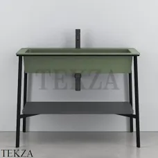 CIELO CATINO Rettangolare Консоль с керамической раковиной, Agave-черный