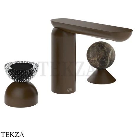 Gessi Perle Смеситель для раковины на 3 отв., без гарнитура 74718-845, бронза Dark Brush