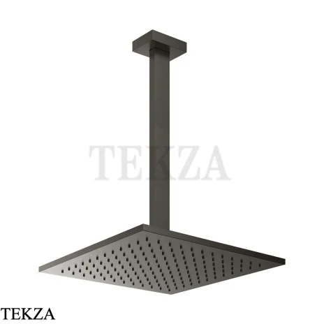 Gessi Rettangolo shower Верхний душ с потолочным кронштейном под размер 15199-707, Black Metal Brushed PVD