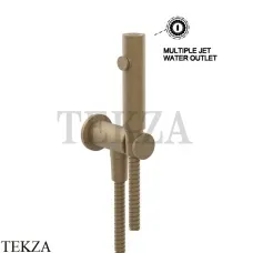 Gessi Total look Гигиенический душ с выводом воды и держателем 45123-713, Antique Brass