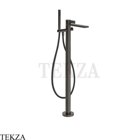 Gessi Inverso RIGATO Смеситель для ванны напольный, внешняя часть 73528-707, Black Metal Br. PVD