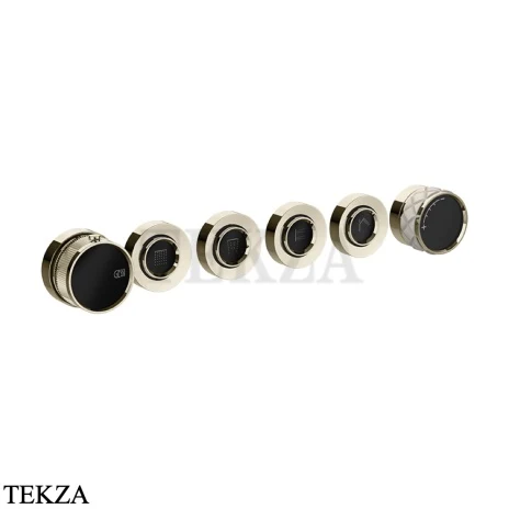 Gessi Pelle Tresse Термостат для душа на 4 потока, внешняя часть, 78238-433, Crème/ Nickel PVD