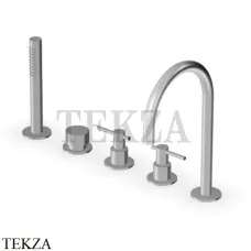 Zucchetti Helm Смеситель на борт ванны с гарнитуром ZHL511.X, brushed stainless steel