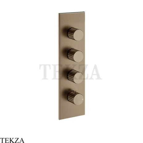 Gessi Incastri Термостат для душа 3 потока, внешняя часть 75316-761, бронза Coffee