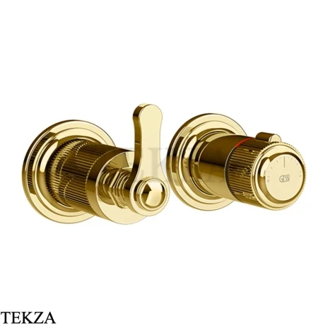 Gessi VENTI20 Термостат для душа, 3 потока, внешняя часть 65237-246, Gold PVD