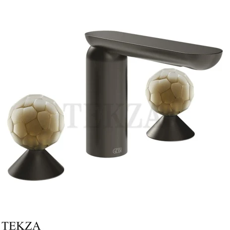 Gessi Perle Смеситель для раковины на 3 отв., без гарнитура 74445-707, black хром Brush